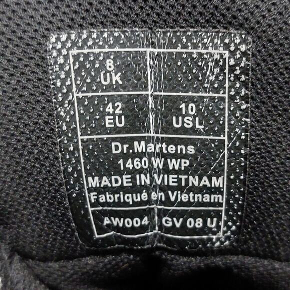 Dr. Martens 1460 W WP Boots Women's Size 10 Black Waterproof Leather Utility - Picture 7 of 8